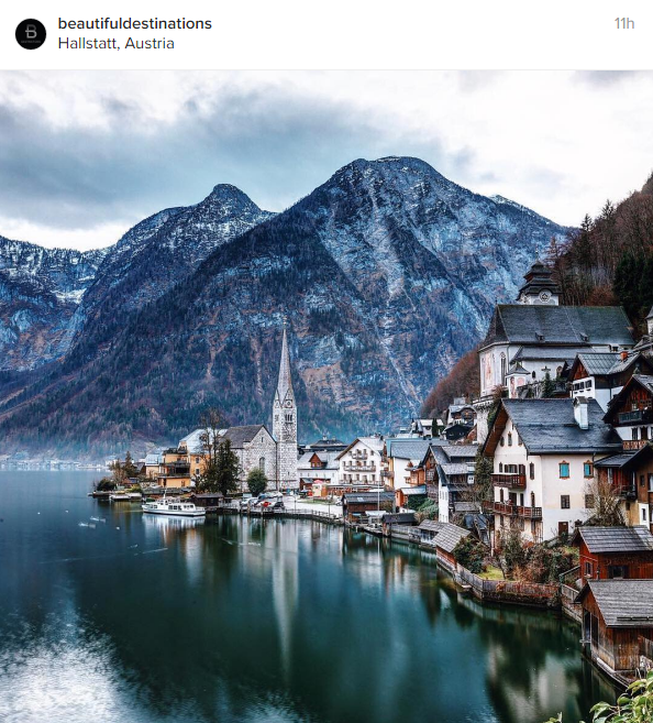Klicken Sie hier für Instagram-Fotos von Beautiful Destinations / Eine atemberaubende Aufnahme von Hallstatt in Österreich