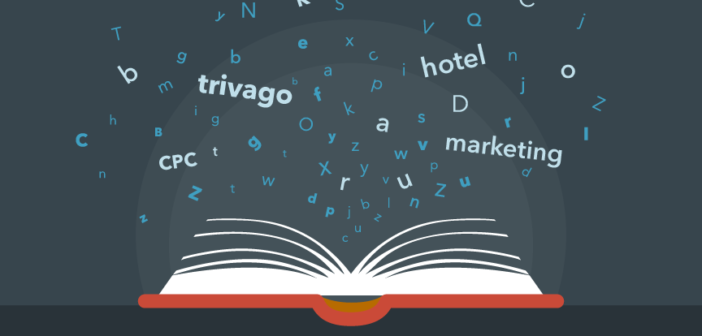 An infographic of a glossary of marketing terms for hoteliers
