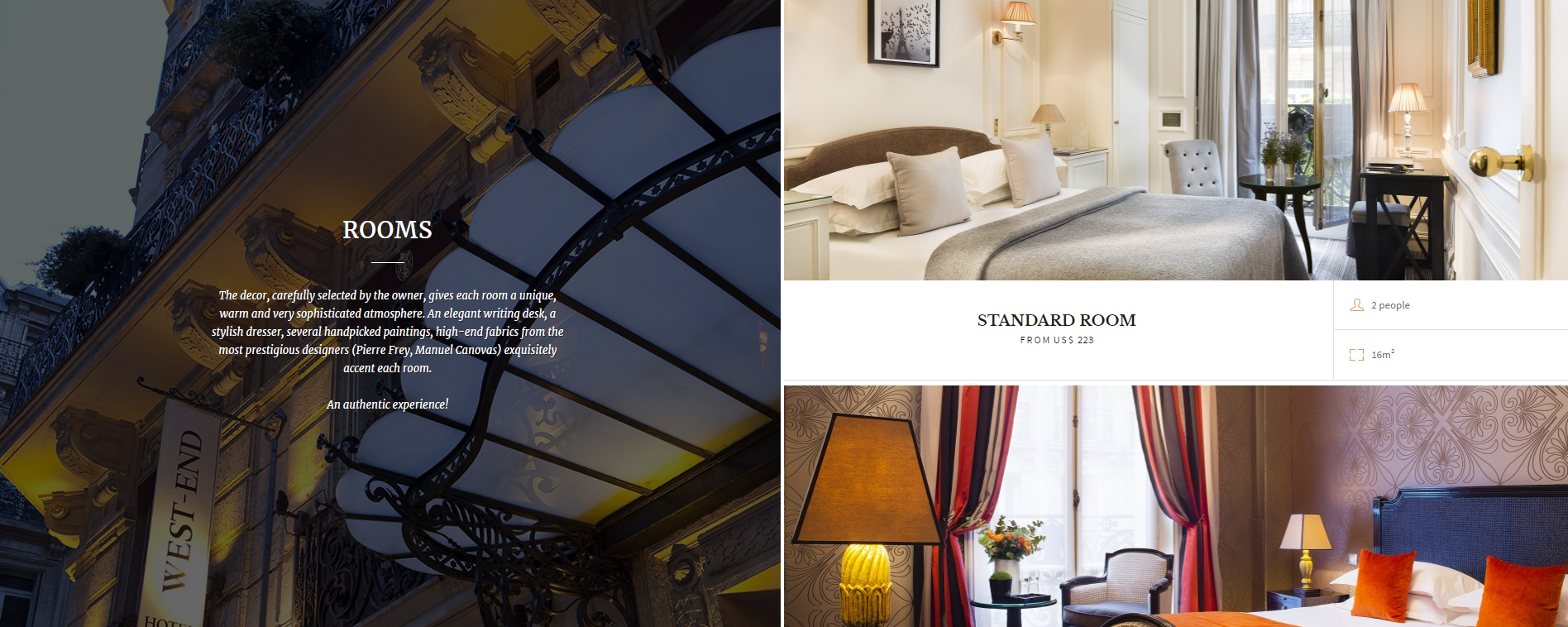 Galeria de fotos dos quartos do website do Hotel West End