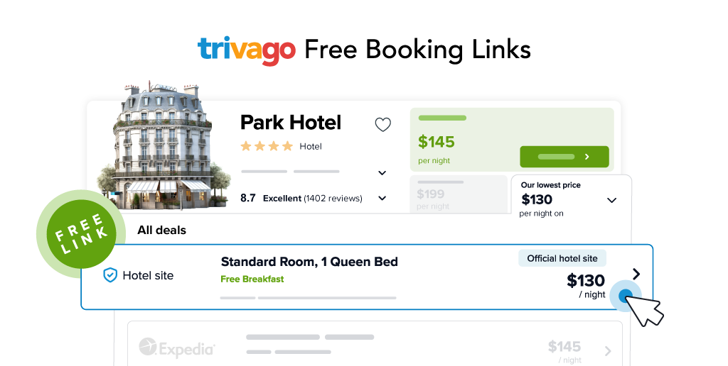 trivago Free Booking Links product